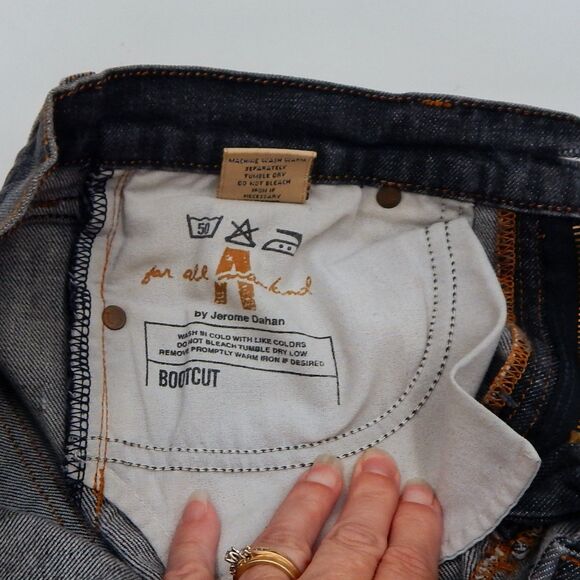 7 For All Mankind Jerome Dahan Bootcut Jeans Size 30 Womens Black Raw Hem - Picture 7 of 12